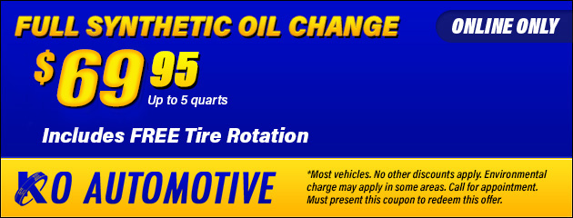 $69.95 Synthetic Oil Change